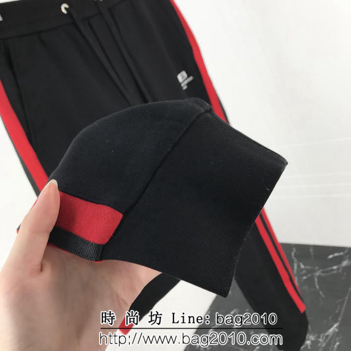 BALENCIAGA巴黎世家 18ss秋冬新款 字母小logo 純棉男款休閒褲 黑色 ydi1255